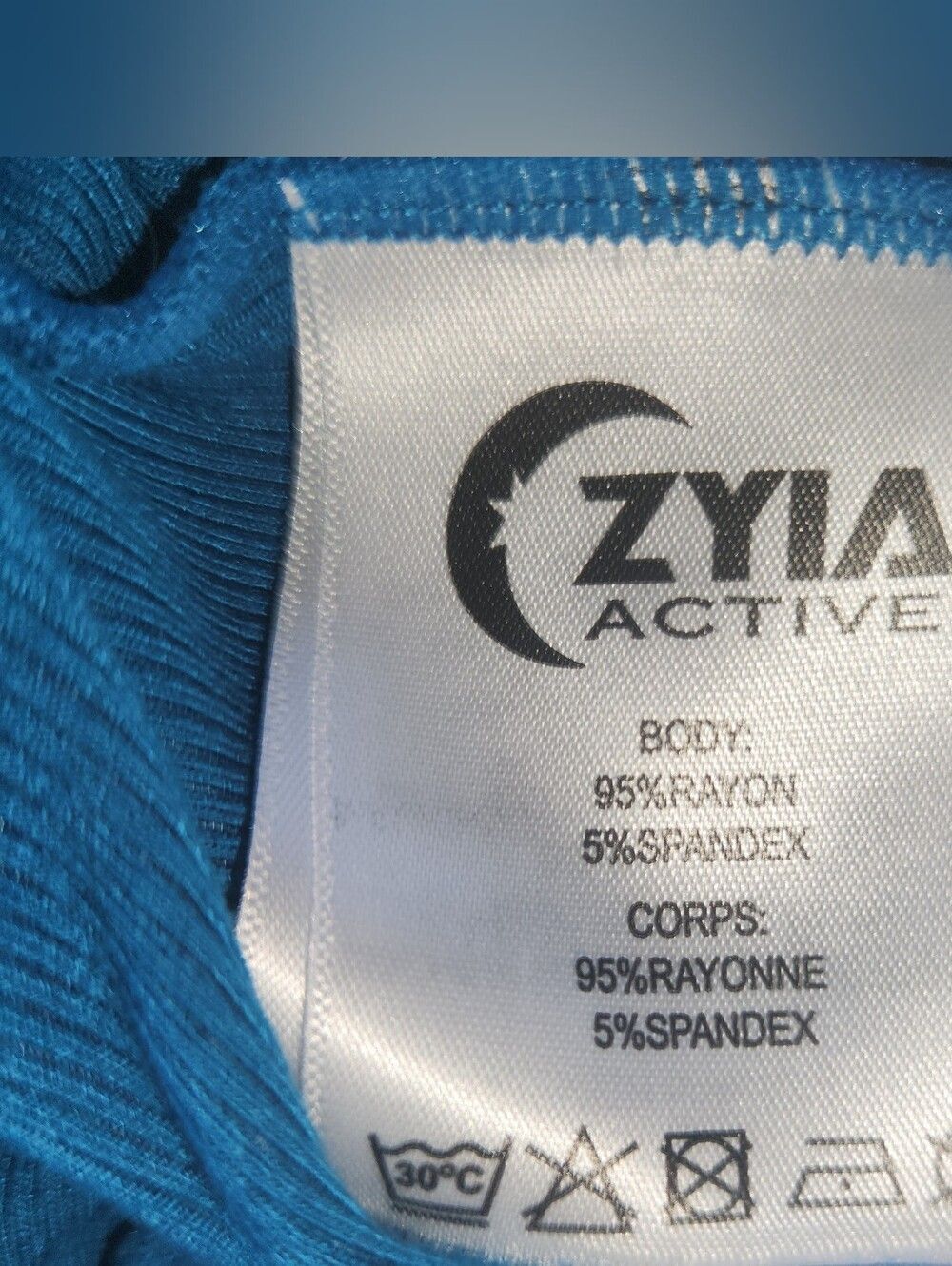 D30 Zyia Active Teal Blue ribbed knit scoopneck sleeveless one piece jumpsuit - Picture 2 of 14